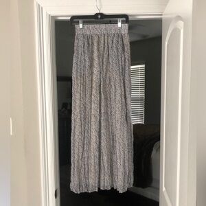 Mikarose blue ditsy floral maxi broomstick skirt S Cottagecore prairie lined